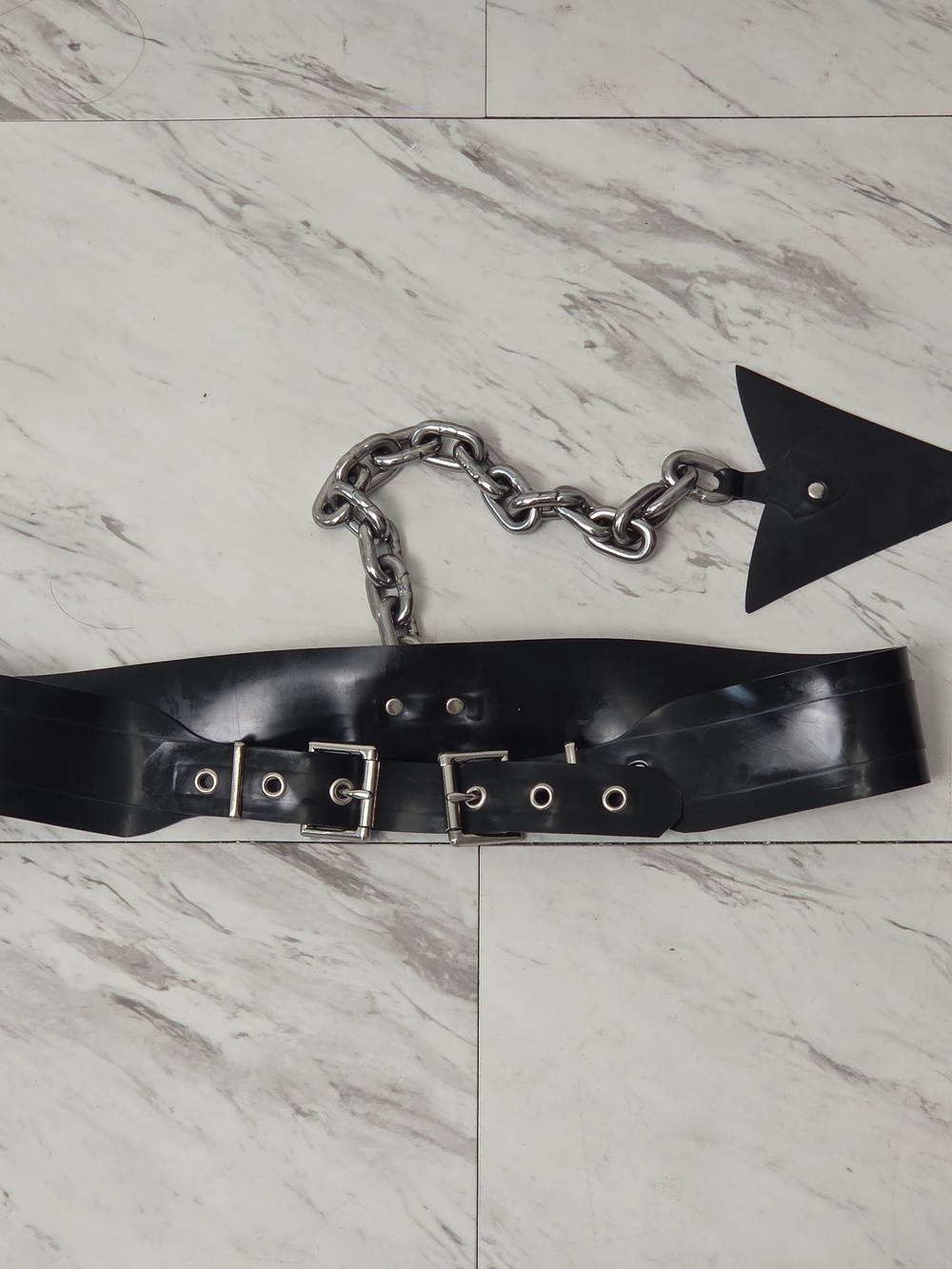 Limited Edition 35 Inch Adjustable Heavy Rubber Latex Belt Devil Tail Chain